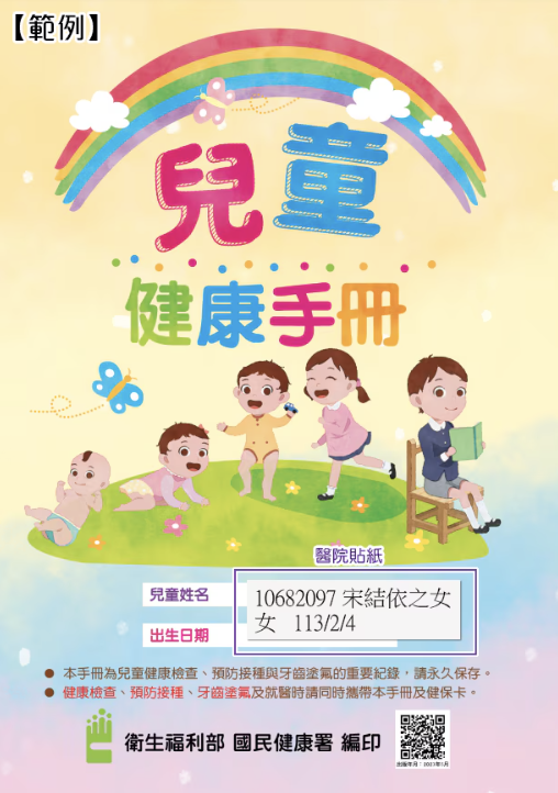 醫院貼紙示意圖